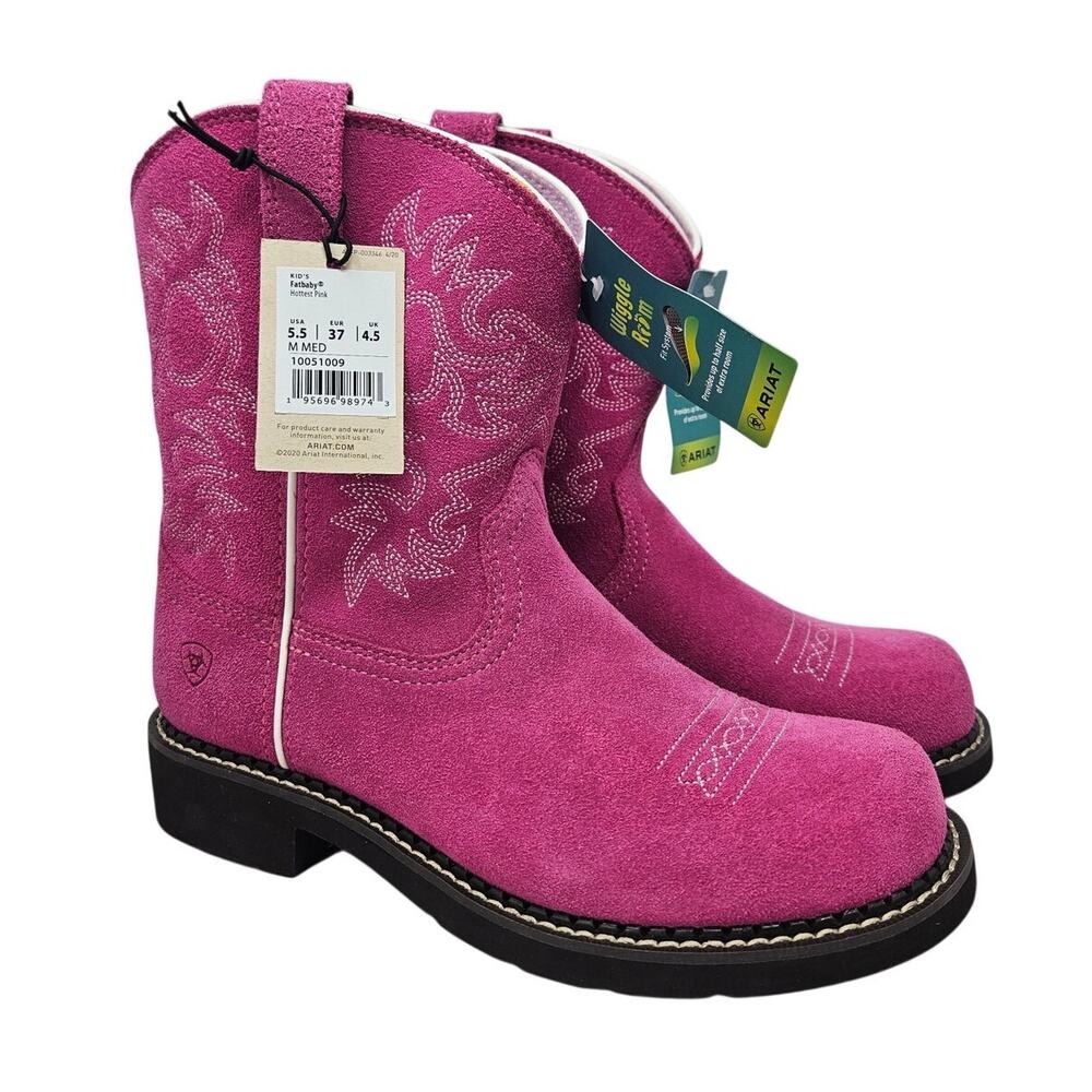 Ariat 37 Fatbaby Western Boots Hottest Pink Leather Glam Barbie Boho Rodeo